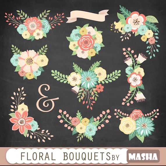 Flower bouquets clipart: FLORAL BOUQUETS floral