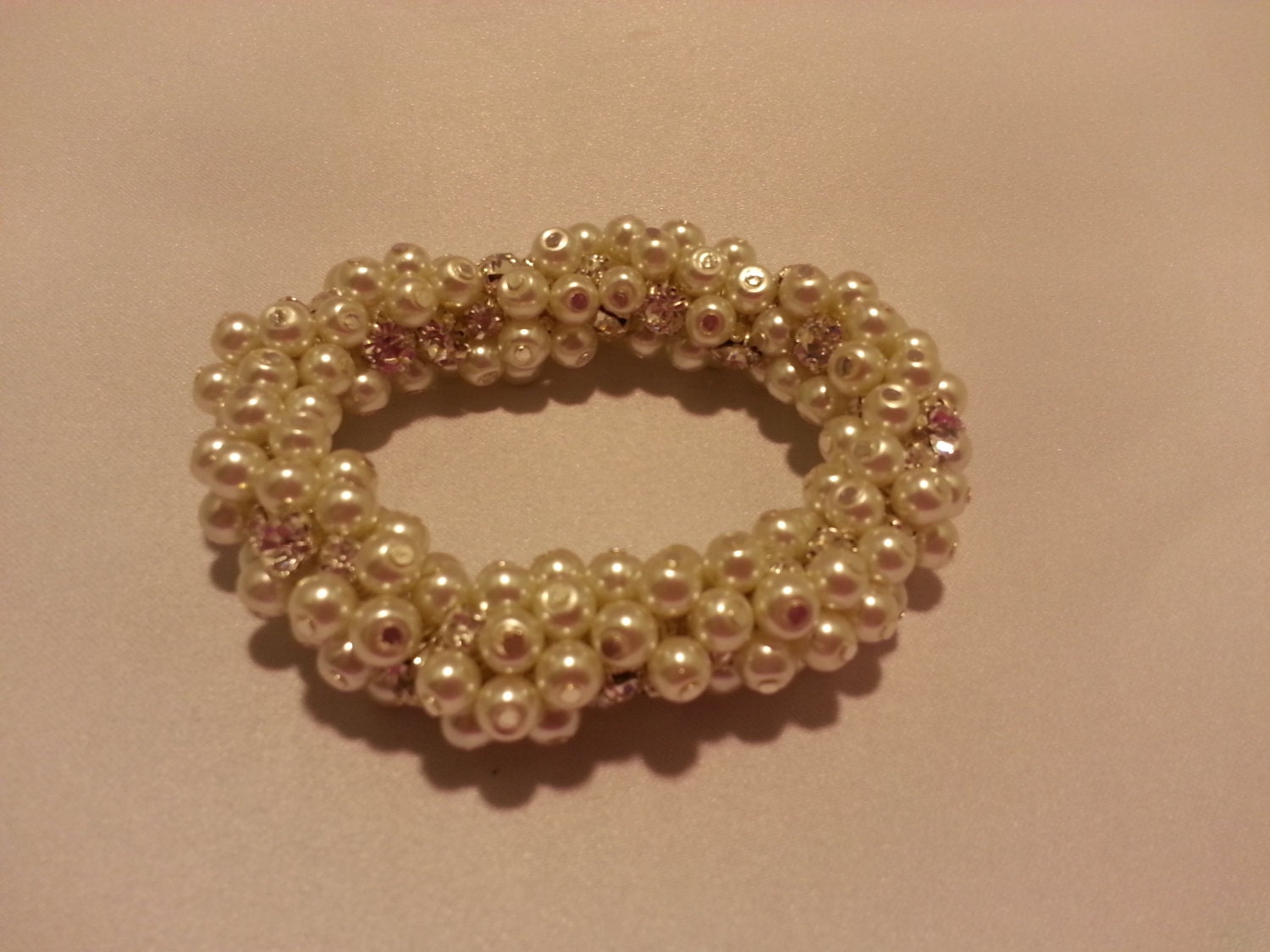 pearl and rhinestone stretch bracelet. Haute Juice
