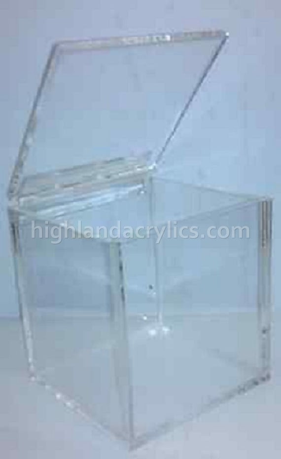 Acrylic Lucite Hinged Lid Display Box by HighlandAcrylics on Etsy