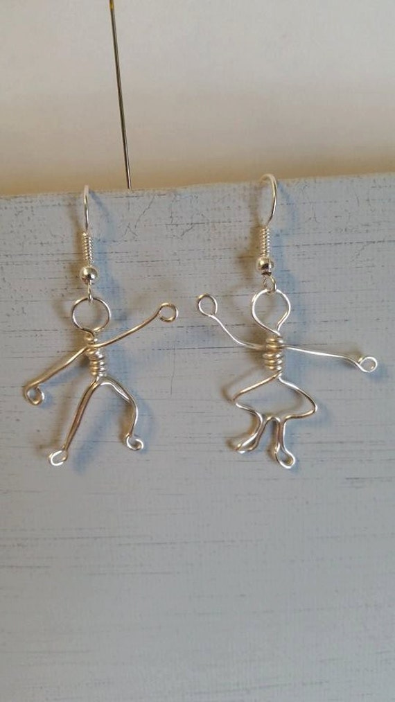 Boy girl earrings boy girl charm earrings dangling by FreeStyles