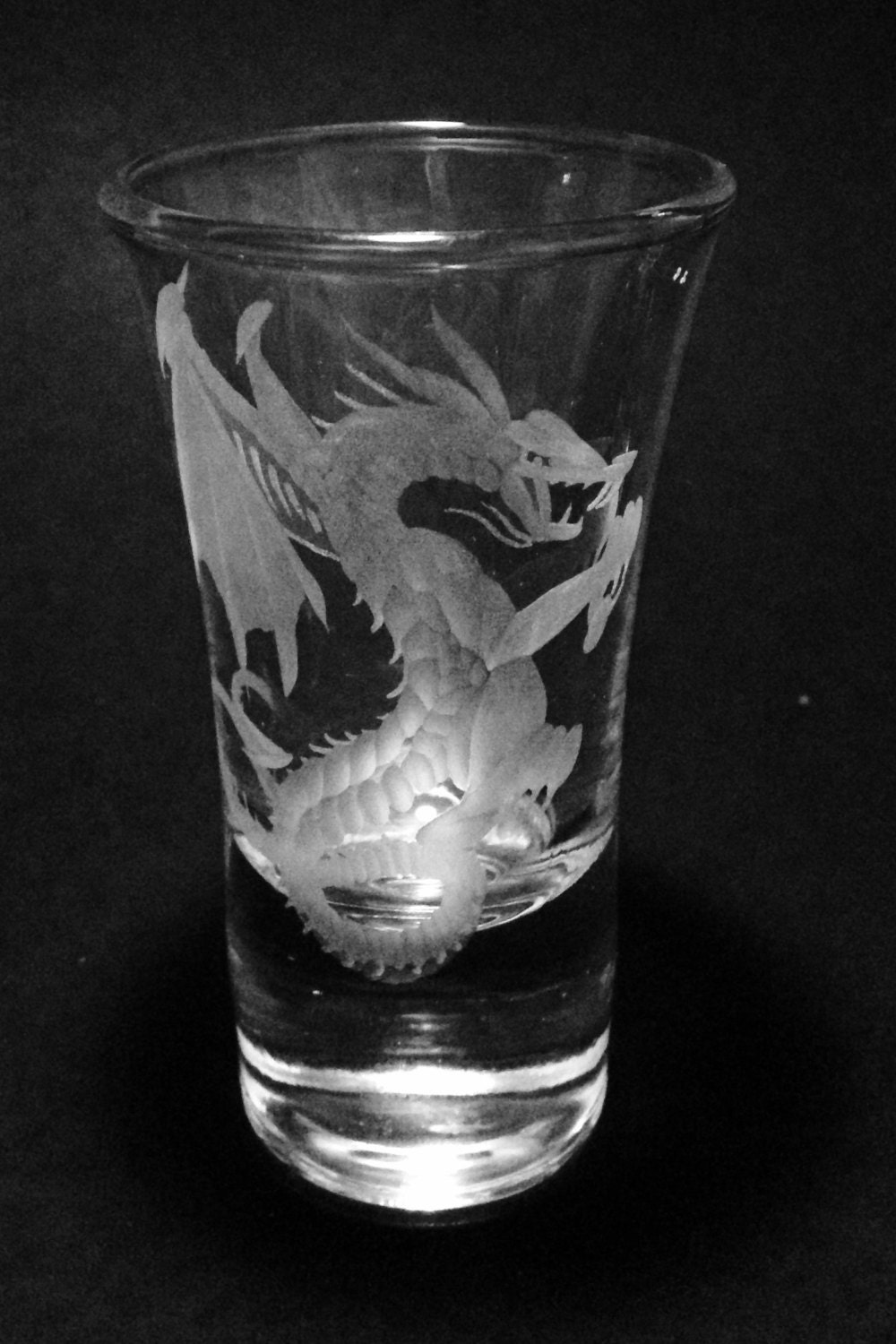 Hand Engraved Dragon Shot Glass
