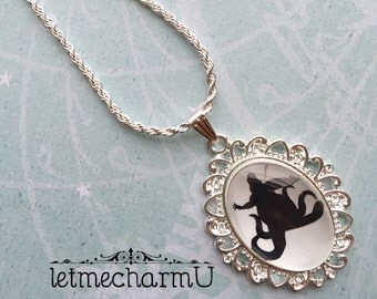 Ursula Glass Cameo Necklace - Ursula Necklace - Ursula Silhouette - The Little Mermaid Necklace - The Little Mermaid Pendant