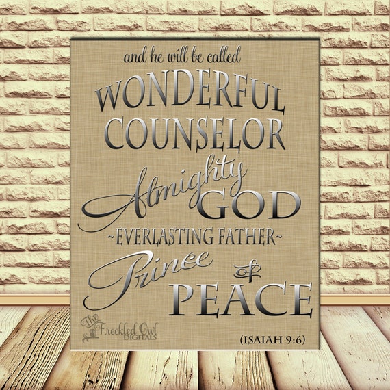 Isaiah 9:6 Wonderful Counselor Prince of Peace INSTANT