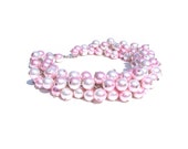 Bulky necklace with glass pearls For her Pink white Original necklace Impressiv Romantic Pastel Jewelry Perfect gift OOAK Bulky necklace with glass pearls For her Pink white Original necklace Impressiv Romantic Pastel Jewelry Perfect gift OOAK