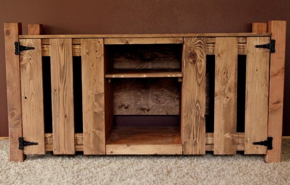 Rustic Knotty Pine TV Stand/Hutch by RusticRanchOutfitter on Etsy
