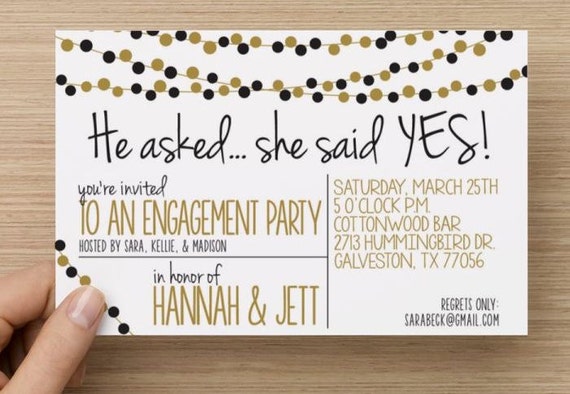 He Asked And She Said Yes Wedding Invitations 3