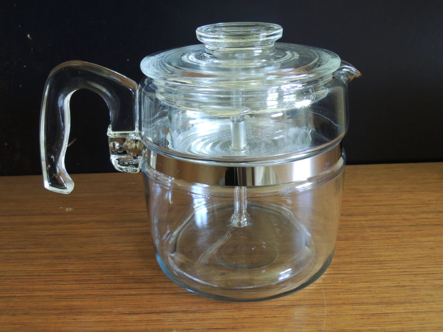 Vintage Pyrex Flameware 6 Cups Glass Coffee Percolator / 50s