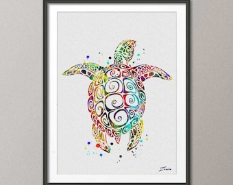 sea turtle poster sea turtle print watercolor poster green turtle decor sea turtle art watercolor print watercolor poster wall decor A124