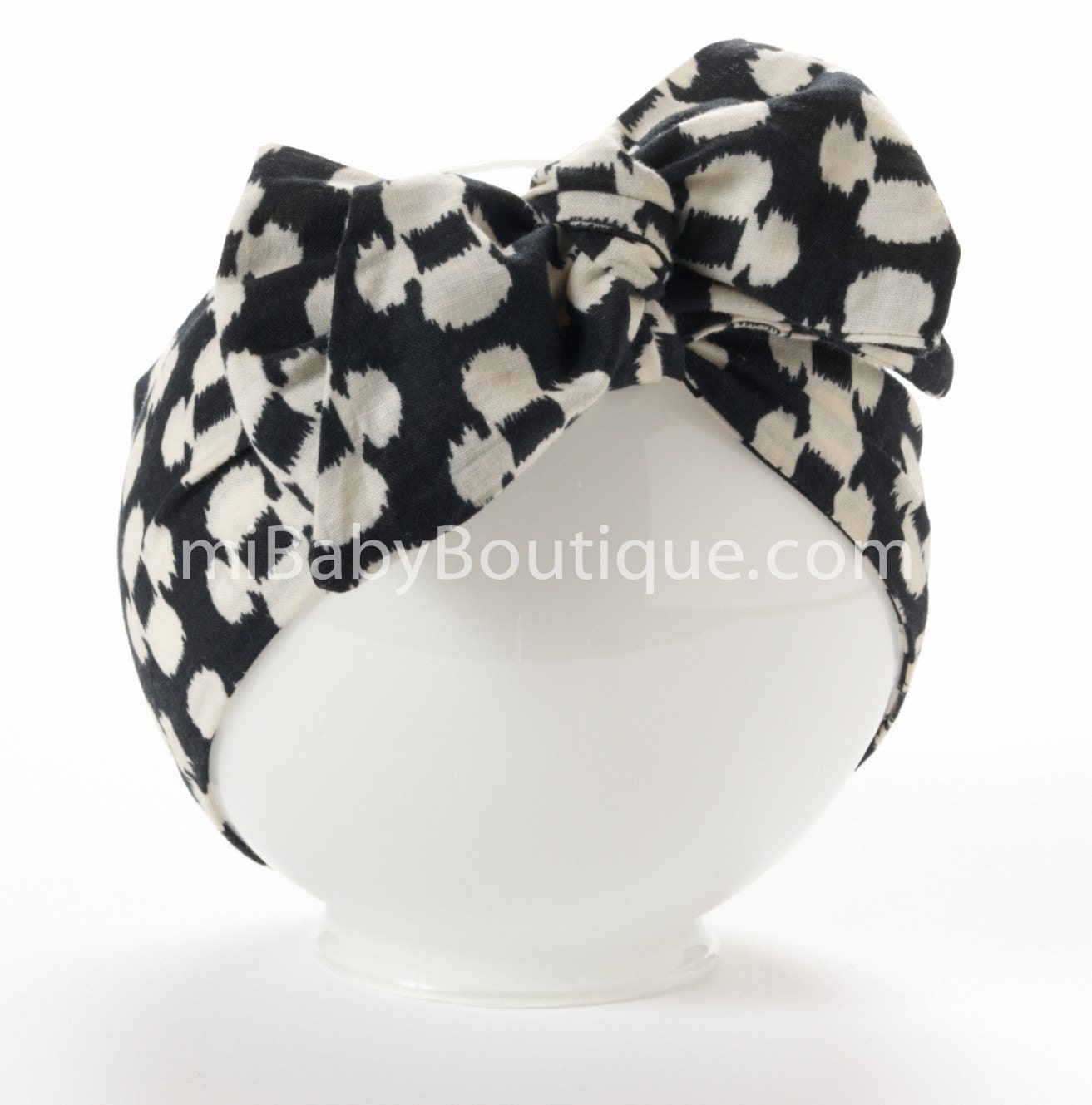 Stylish Big Bow Baby Headwrap // Baby Head Scarf // Black