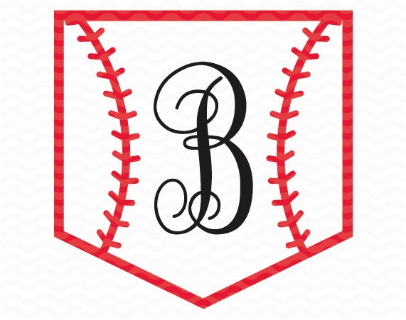 Download Baseball Softball Pocket Monogram Design SVG DXF EPS for use