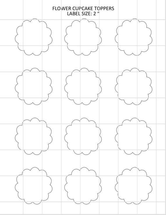 Download Flower cupcake toppers Template by AllDigitalCaleStore on Etsy