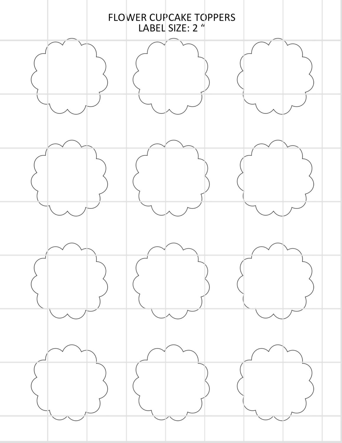 Download Flower cupcake toppers Template by AllDigitalCaleStore on Etsy