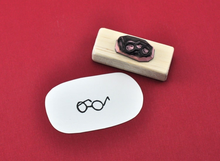 Round Eyeglasses Rubber Stamp Hand Carved Glasses By Geekstamps