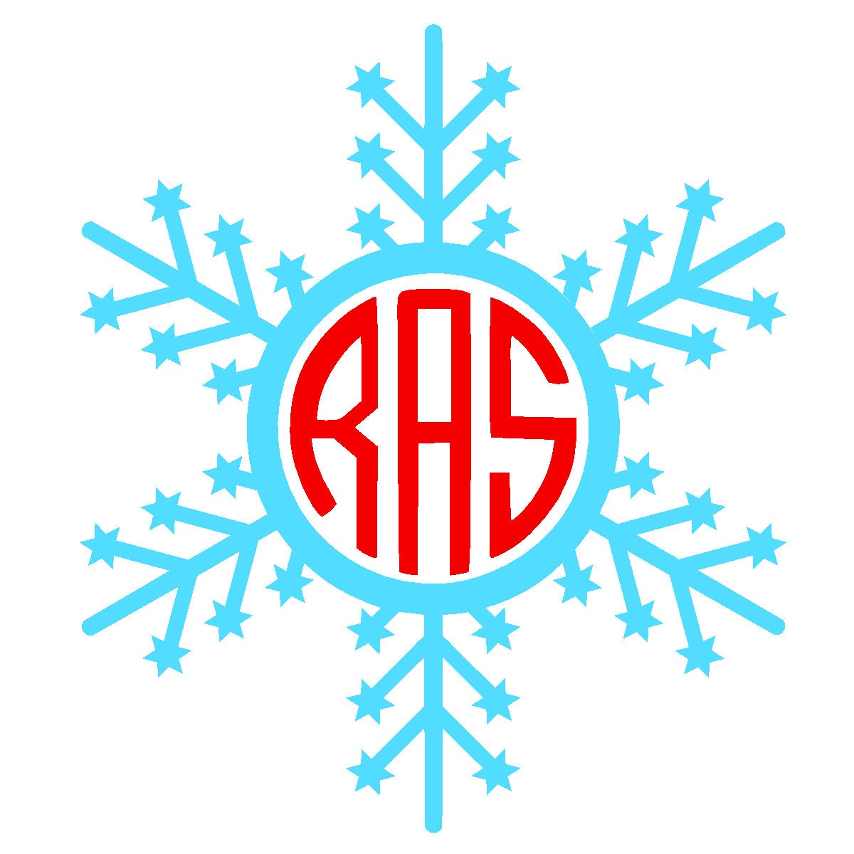 Download Snowflake monogram frame 2 SVG and Silhouette Studio cutting