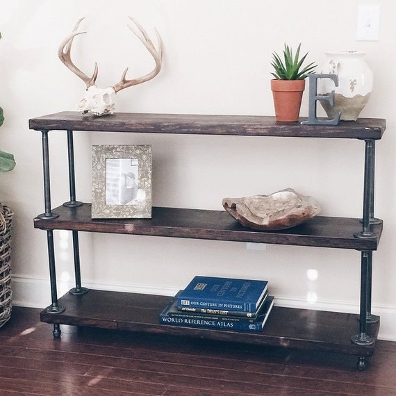 Items similar to Industrial Metal Pipe Three Tiered Bookshelf Custom