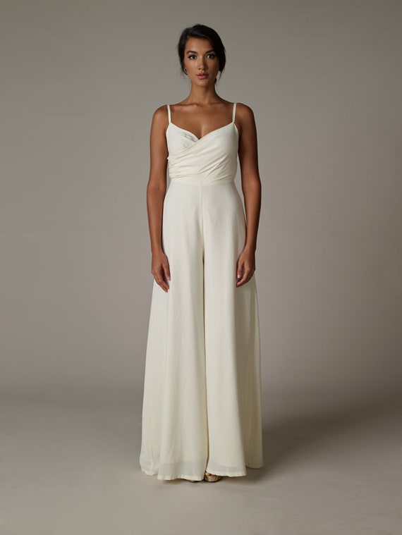 Items similar to Ivory Wedding Dress silk Jumpsuit on Etsy