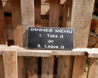 Dinner Menu wood sign country decor kitchen decor kitchen wall art