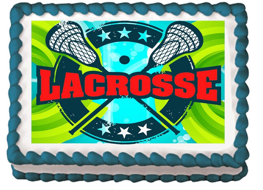Lacrosse Sports Edible Birthday Party Cake Cupcake Toppers