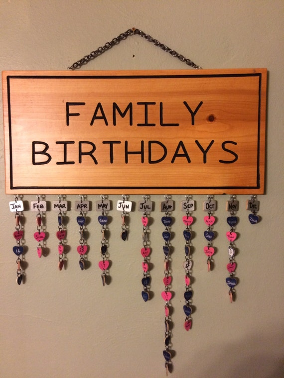 Items similar to Family Birthdays sign on Etsy