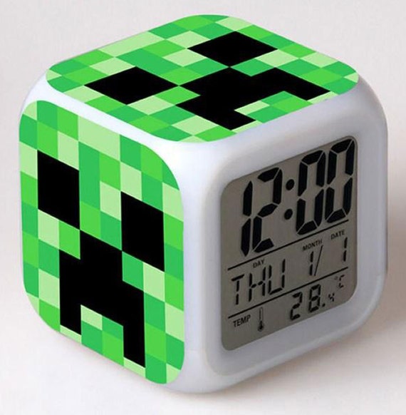 Minecraft Alarm Clock Creeper Clock with LED by CreeperZZZ 