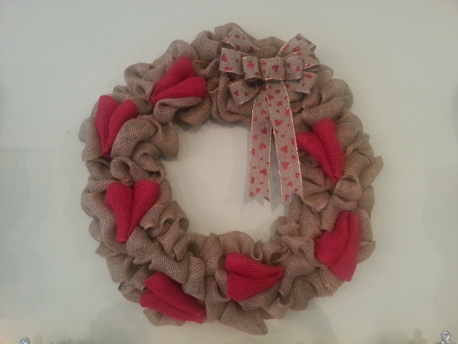 Red Heart Wreath - Valentine's Day Wreath - Seasonal Wreath - Front Door Wreath