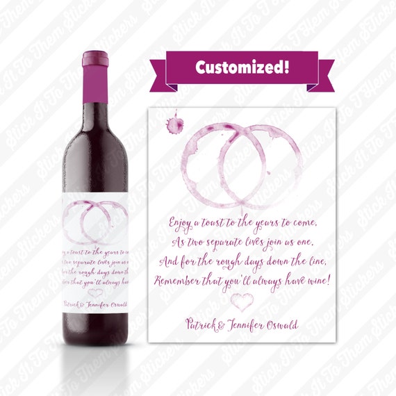 Custom Funny Wedding Wine Bottle Label by StickItToThemSticker