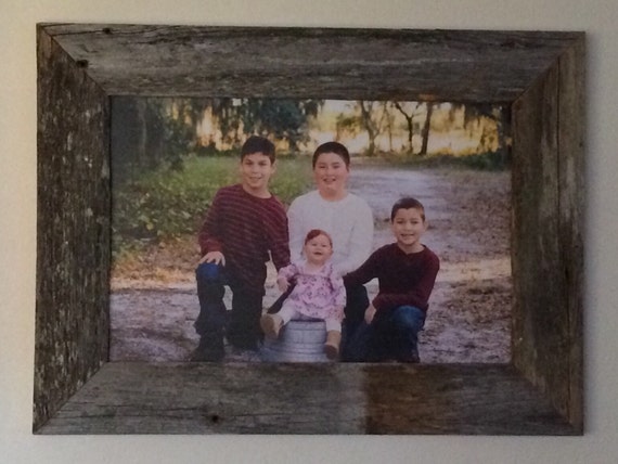 Items similar to Rustic wood canvas picture frame on Etsy