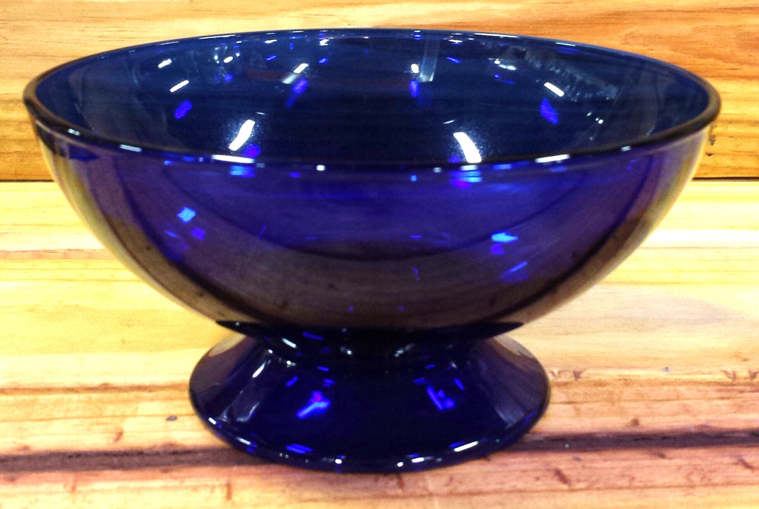 Vintage Cobalt Blue Glass Bowl