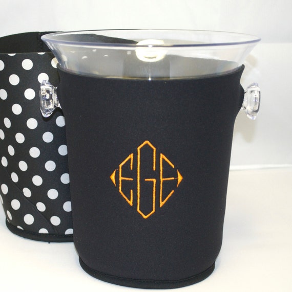 Monogrammed Ice Bucket with Sleeve by MJMonograms on Etsy