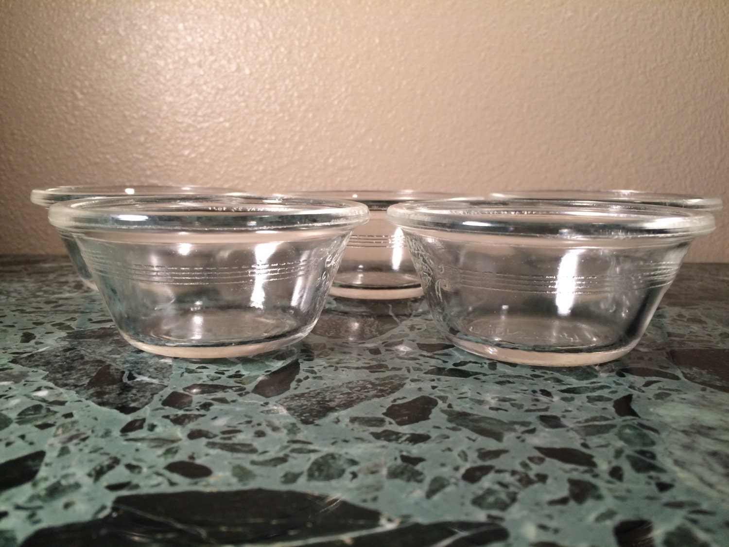 Vintage McKee Glasbake Glass Custard Cups Ramekins Baking