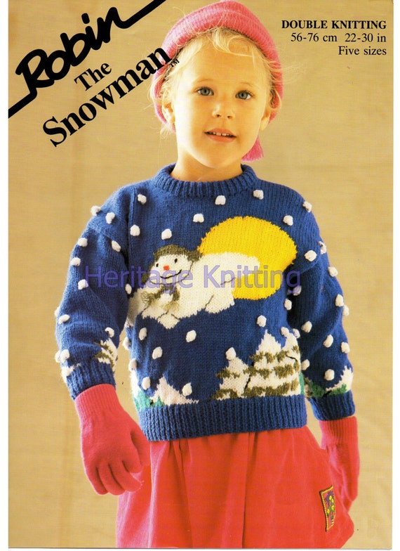 snowman jumper dk knitting pattern 99p