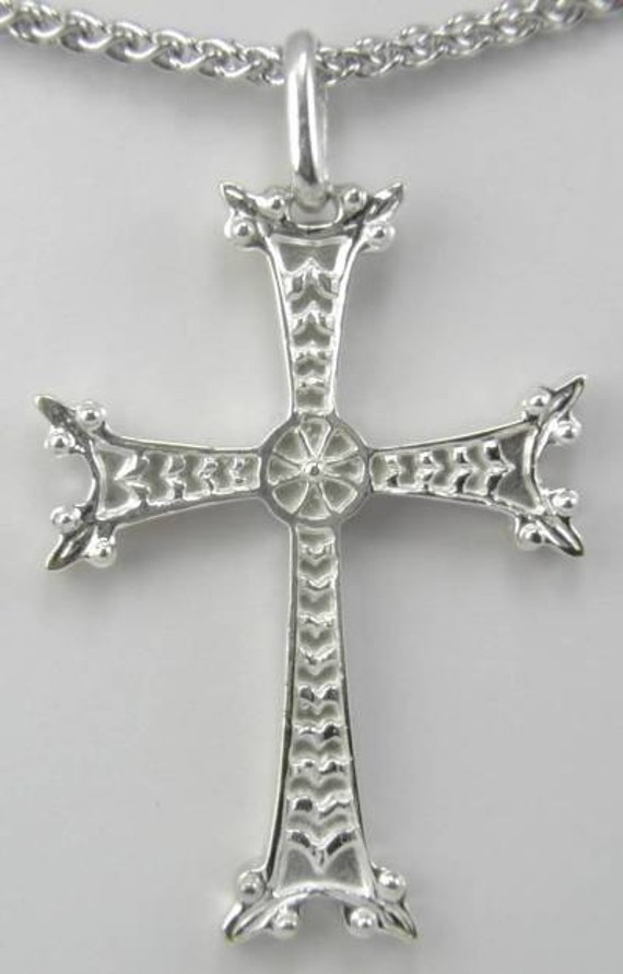 Armenian Cross Pendant Necklace Jewelry In Sterling by StudioSeto