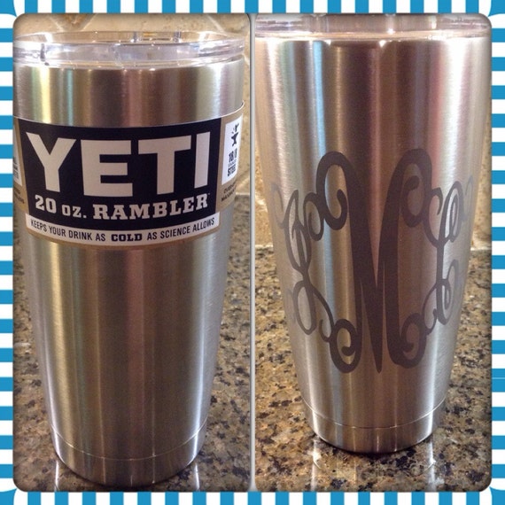 Monogram Etched YETI 20oz Rambler tumbler by SouthernBelletx