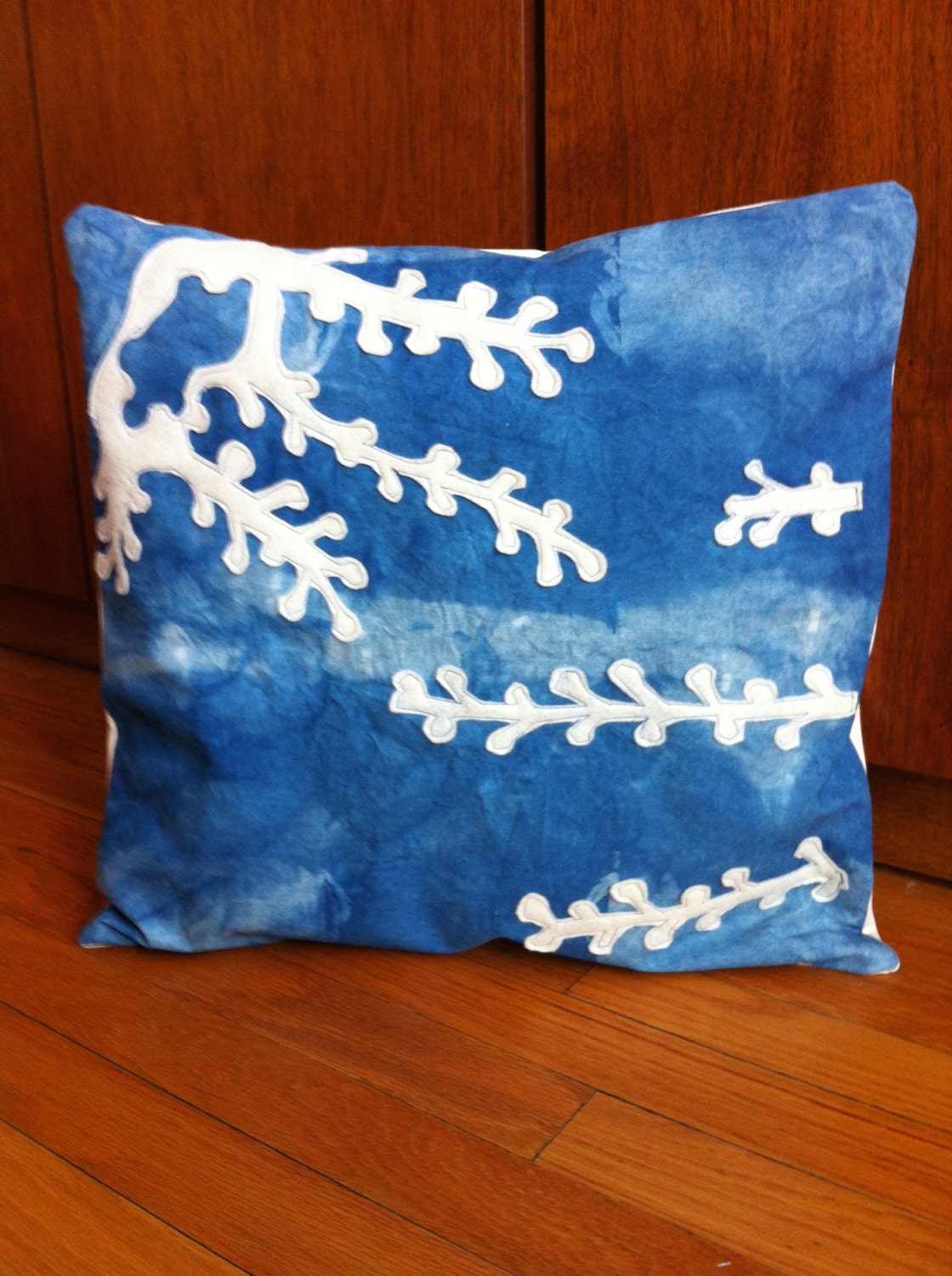 Handmade cotton pillow cover with natural by blissinmamadesigns