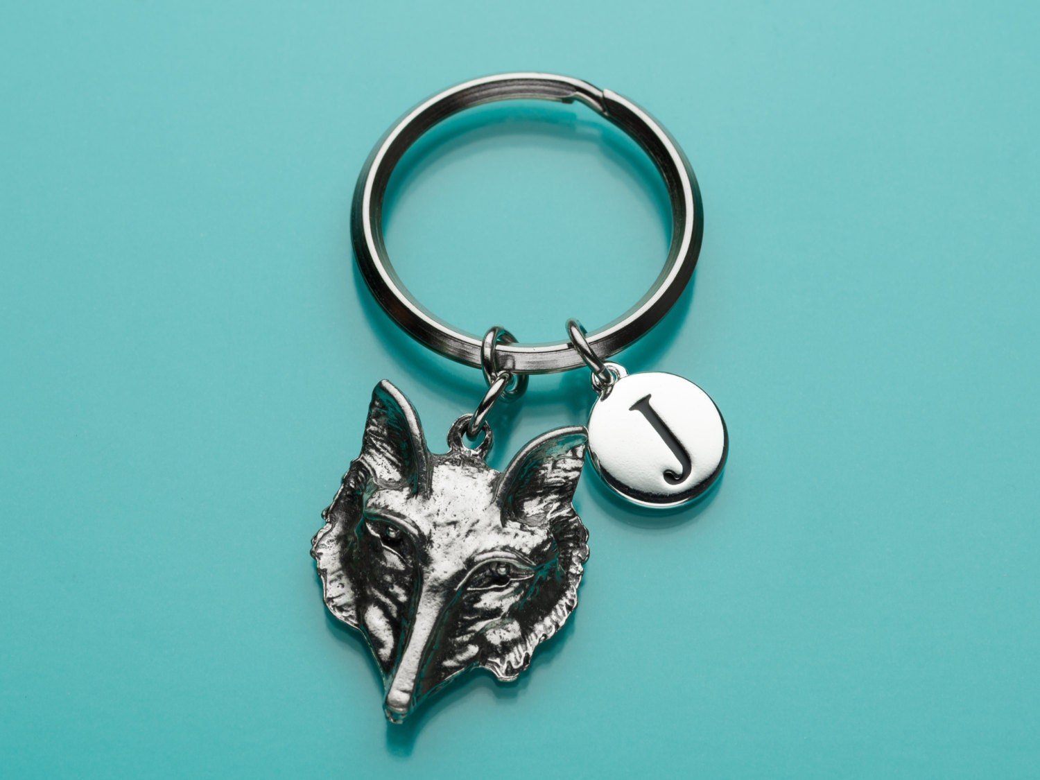 Wolf Head Keychain Wolf Head Key Ring by promisemeeverything2