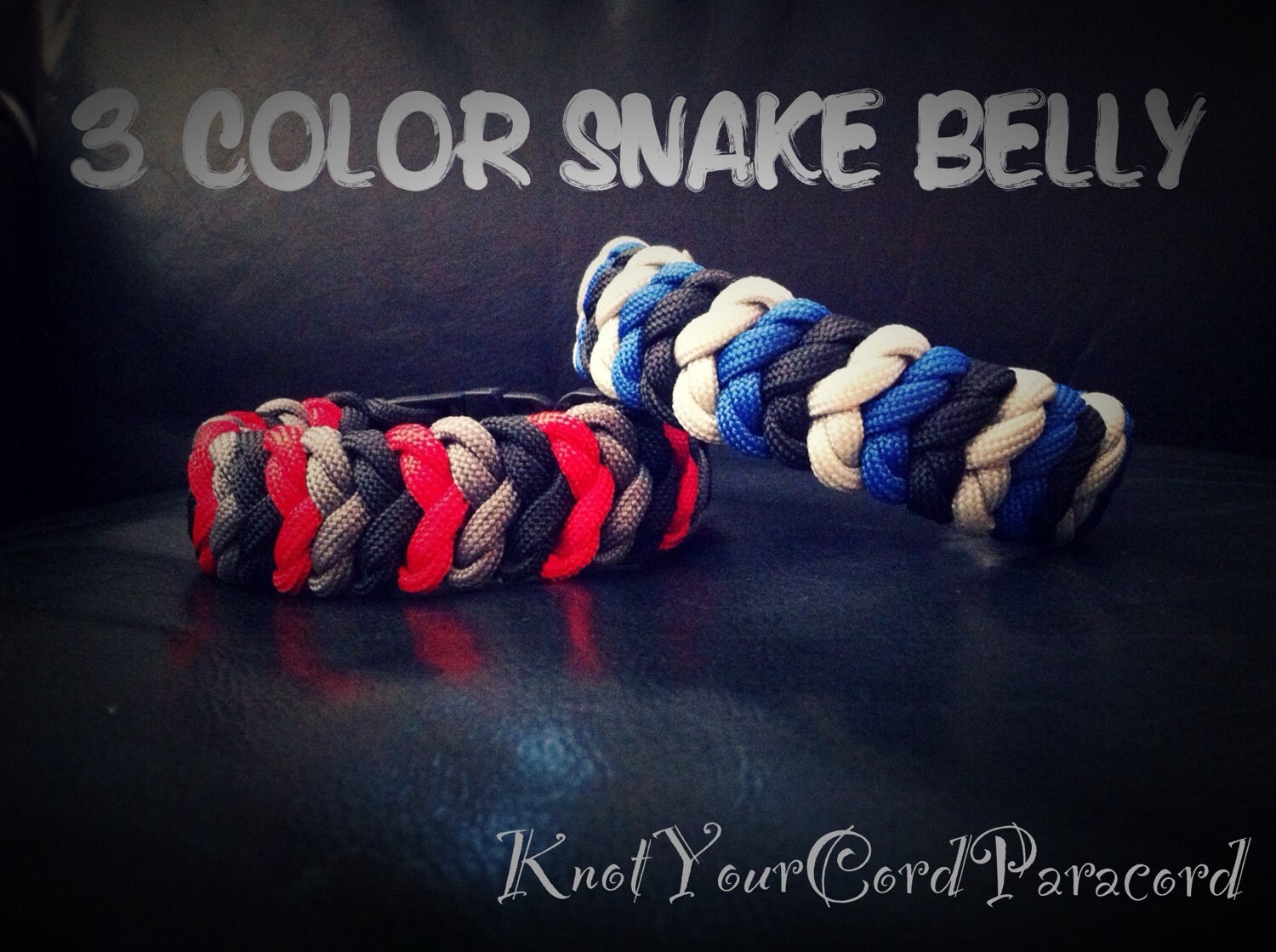 3 Color Snake Belly Paracord Bracelet Paracord Survival