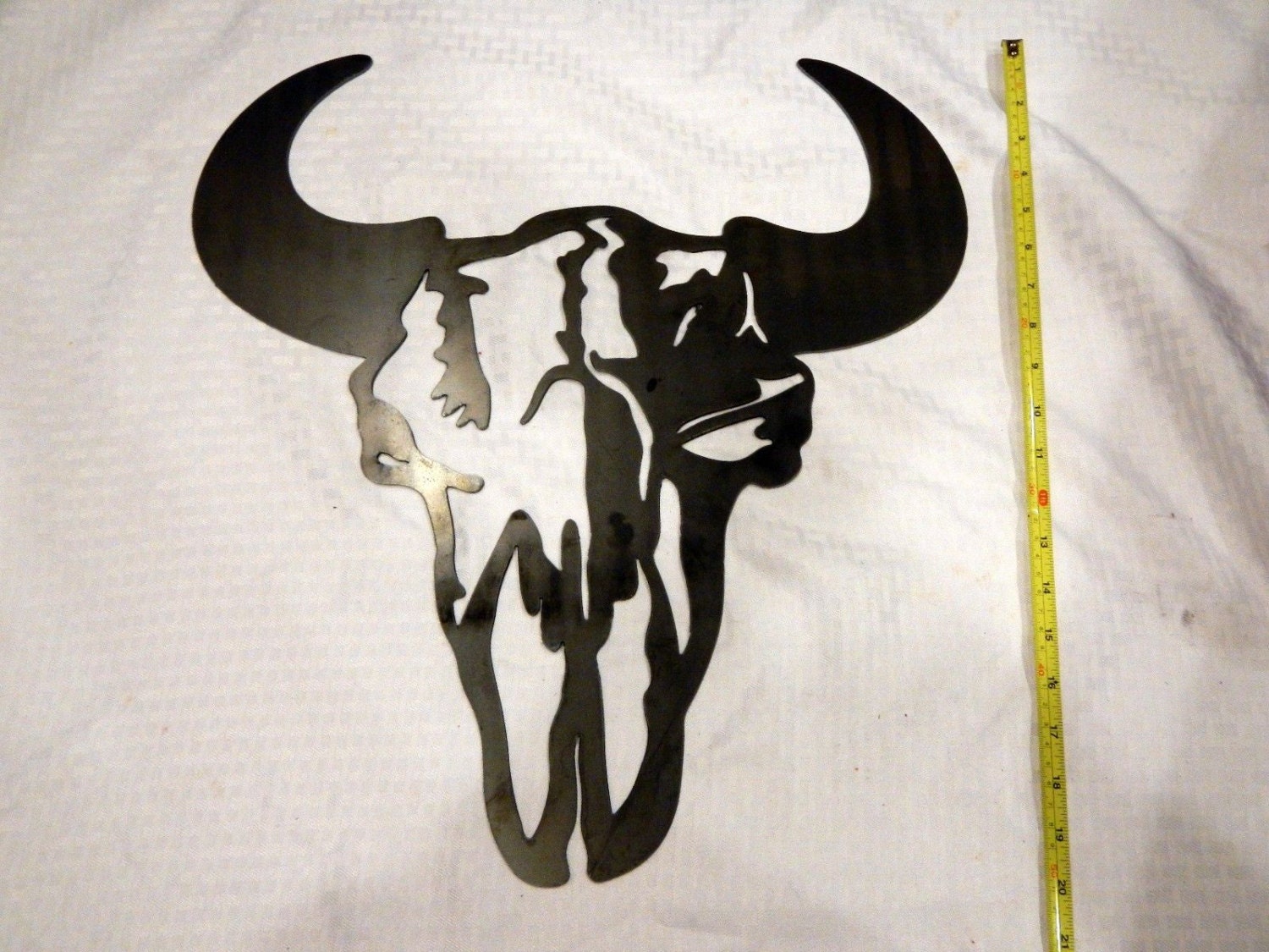 Plasma Cut Metal CATTLE SKULL SILHOUETTE Wall by ProTekDesigns