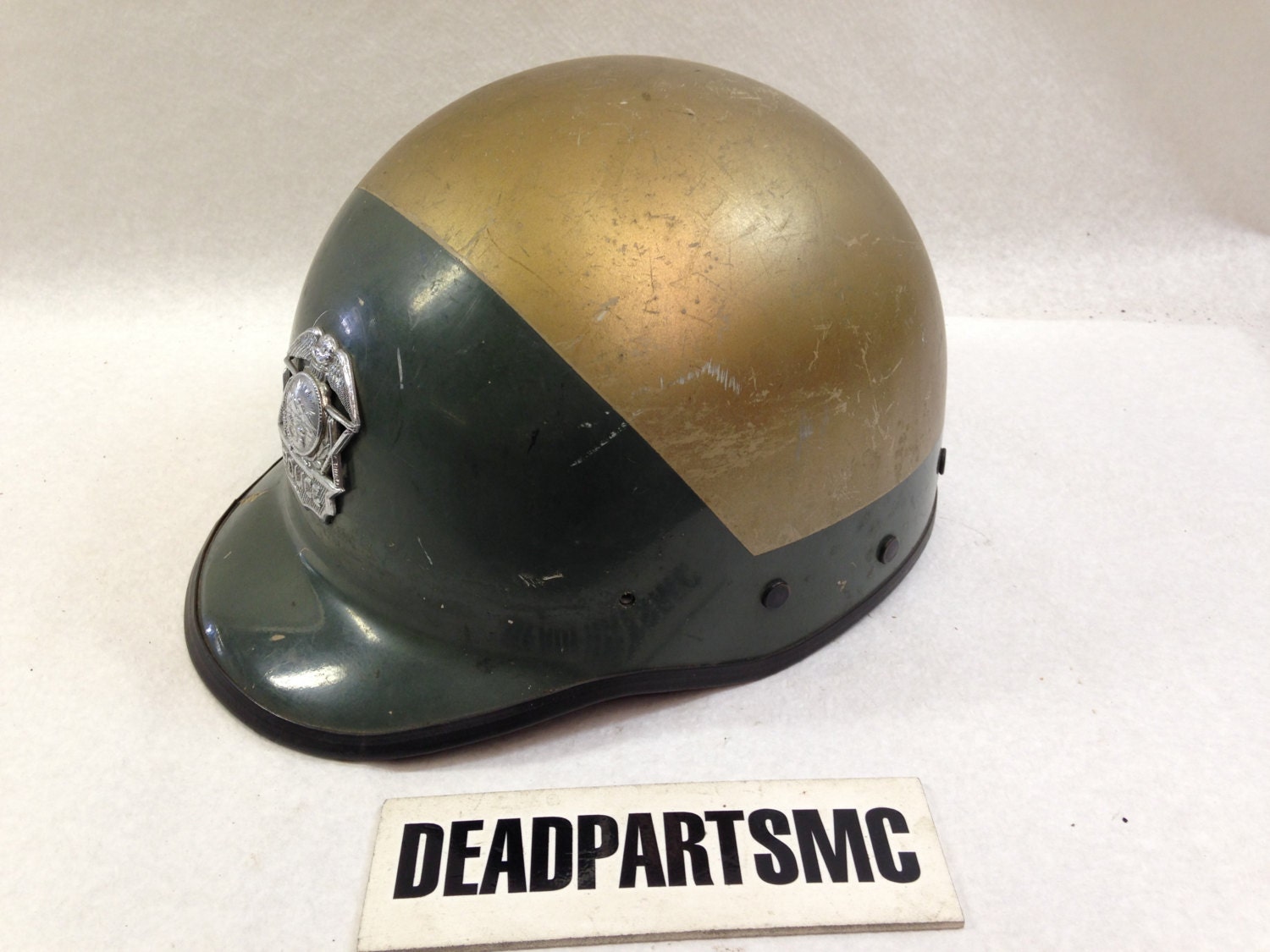 Harley motorcycle chips police cop vintage helmet by DEADPARTSMC