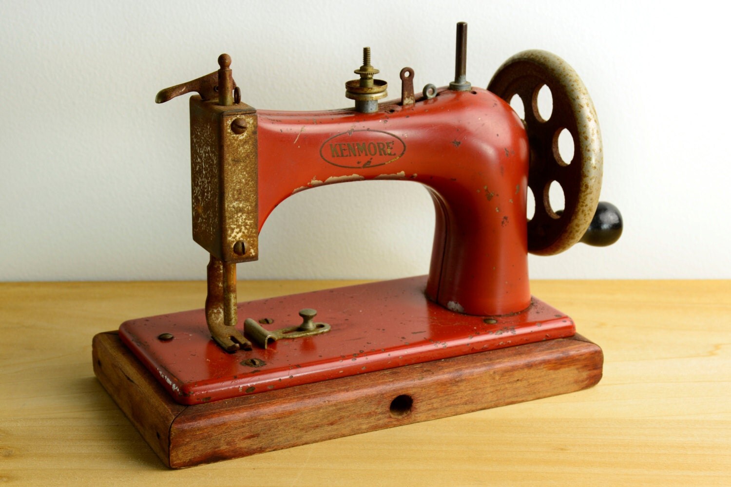 Vintage Kenmore Red Toy Sewing Machine National Sewing