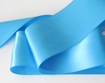 Island Blue Double Face Satin Ribbon / Island Blue Ribbon / Ribbon by the yard / Island Blue