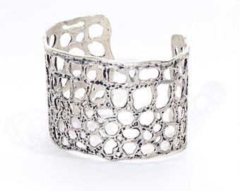 Silver Plated Molten Lava Cuff