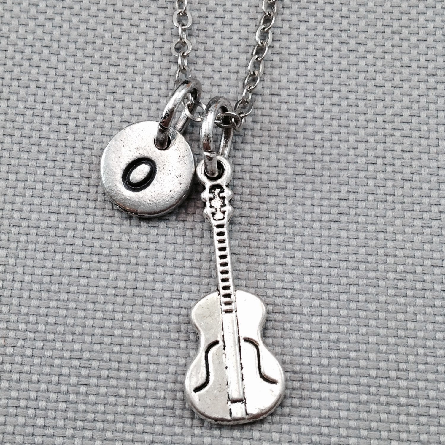 Guitar necklace guitar jewelry music necklace guitar charm