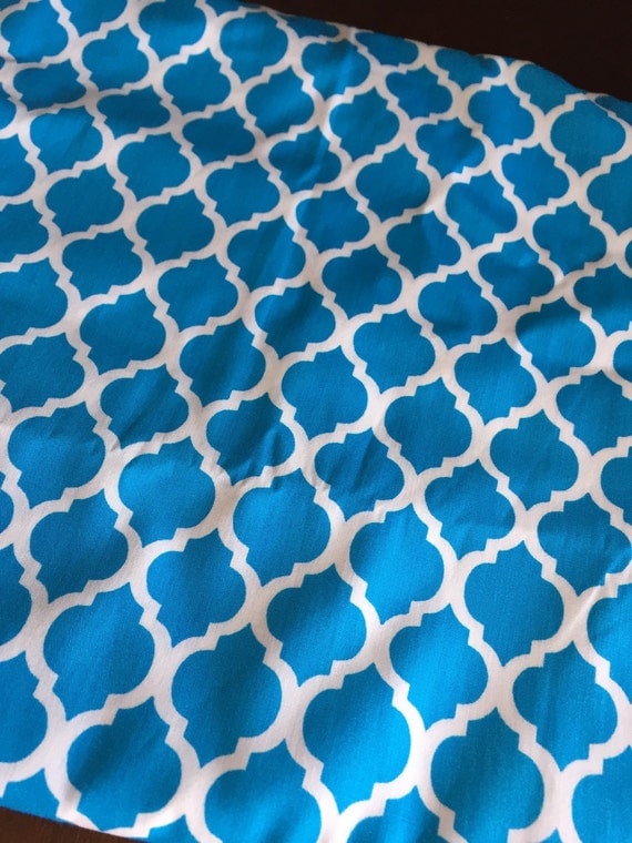 Aqua/Blue Quatrefoil Fabric 60
