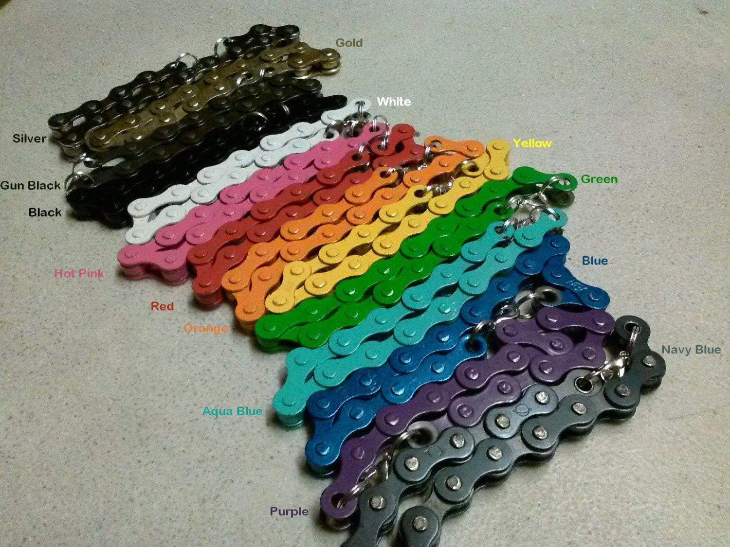 colored bicycle chain