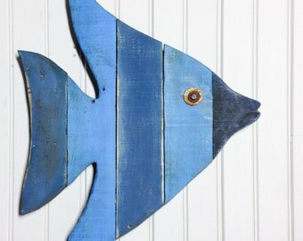 Wooden Fish Wall Decor painted string of wooden fish wall decor made with repurposed Wooden Fish Wall Decor painted string of wooden fish wall decor made with repurposed