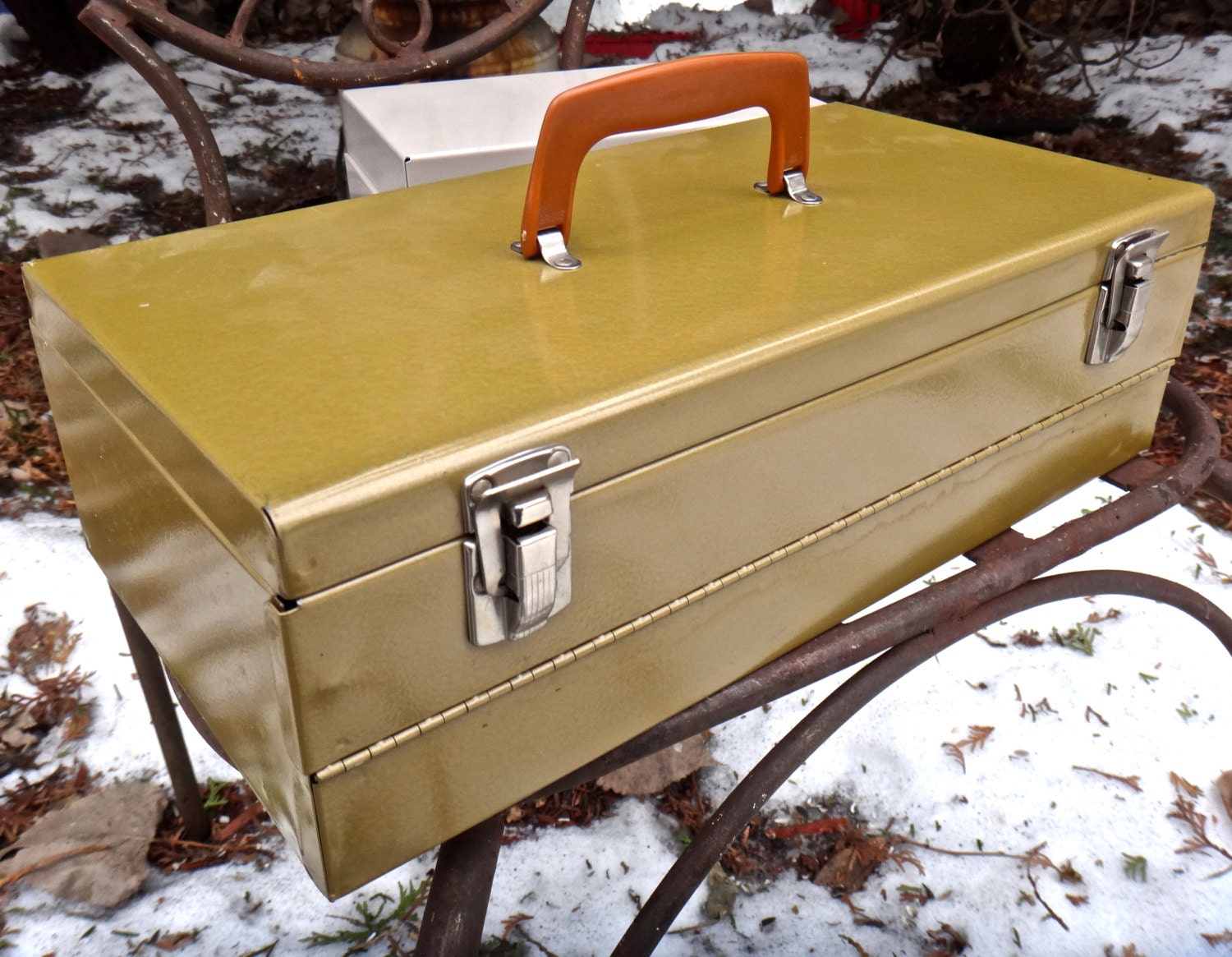 Toolbox Bruce Metal Box Retro Toolbox Man Cave by MaxsUniquities