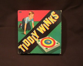 Ships Free!! Vintage 1950's Bull's Eye Tiddly Winks Game By The Whitman Publishing Company, Complete, Free Shipping Within The US!