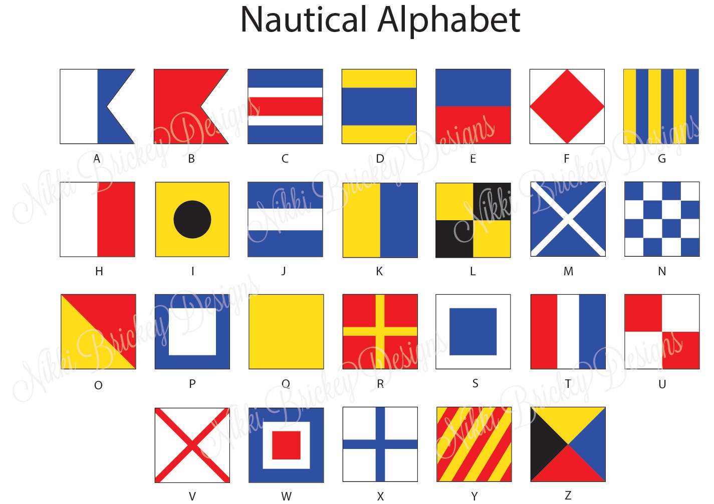CUSTOM ORDER for DANIELLE Nautical Flags Print