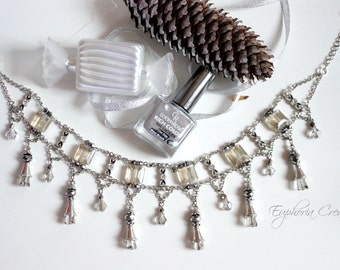 Stunning Collar Necklace, Bridal Jewelry, Crystal beads, Swarovski elements