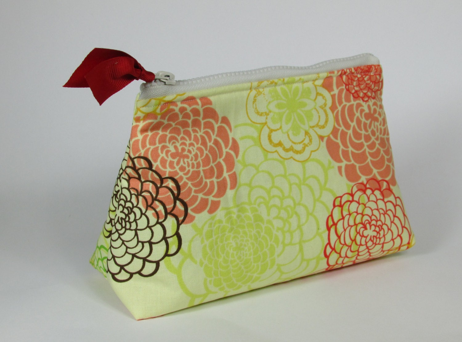 Cosmetic Bag Handmade Bright Spring Floral Pattern Makeup Bag